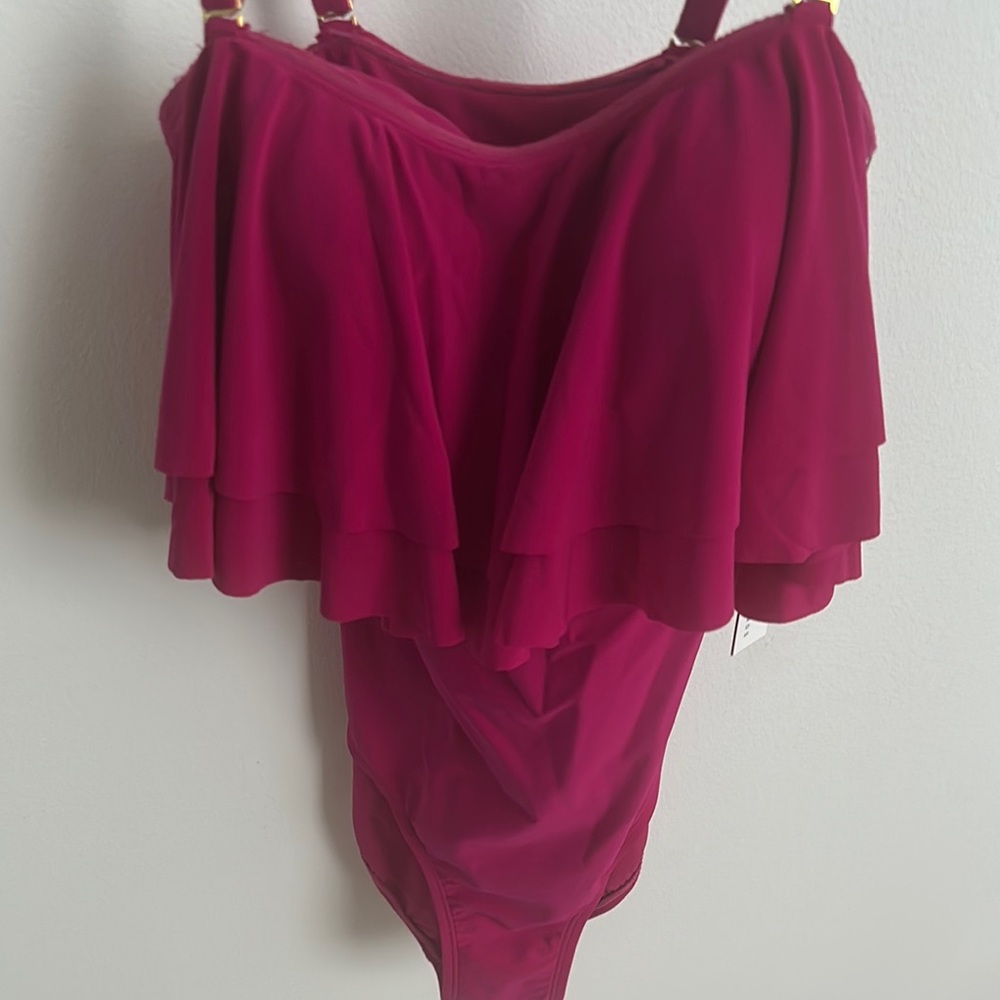 Elegant Magenta One-Piece Swimsuit